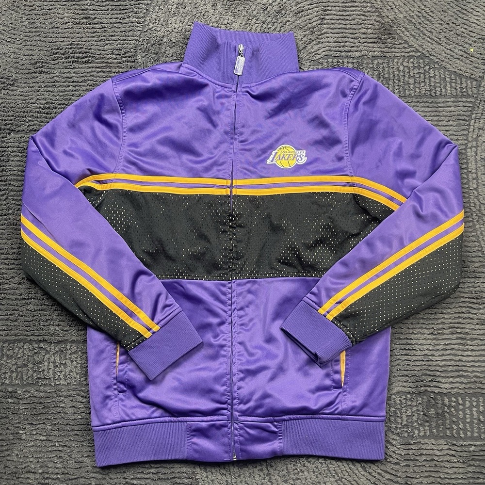Los Angeles Lakers UNK Blue Label Track Jacket Men's M Purple Black NBA Zip Up